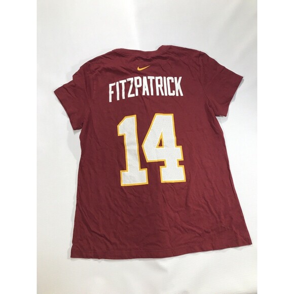 Nike Washington Redskins Shirt Mens Medium Red #14 Fitzpatrick NFL Football Tee - Picture 1 of 7